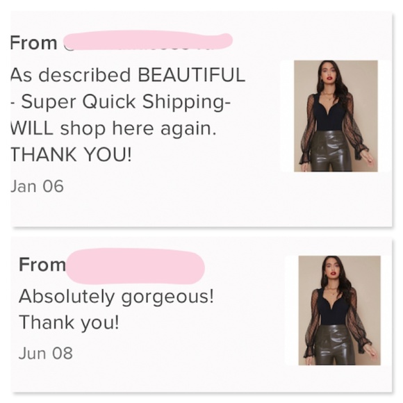 Deep V Sheer Sleeves Black Top - Picture 8 of 12